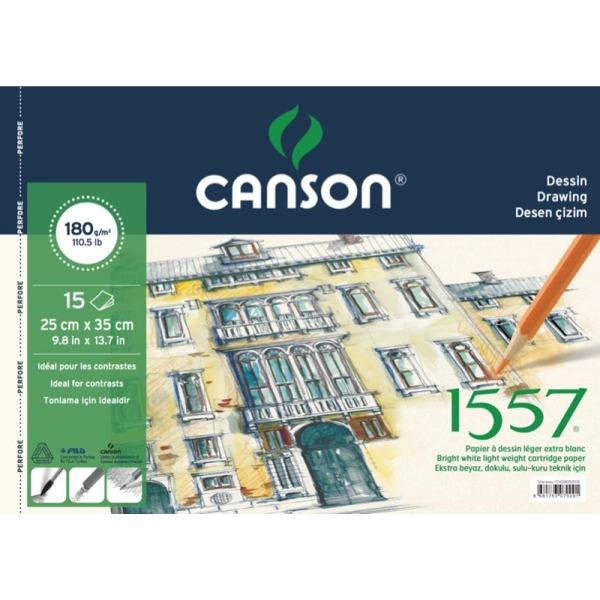 Canson 1557 Resim Ve Çizim Blok 180Gr 25X35 15 Yaprak Resim Defteri