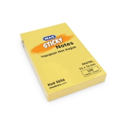 Mas Yapışkanlı Not Kağıdı 51X76 Pastel Sarı 100Sayfa