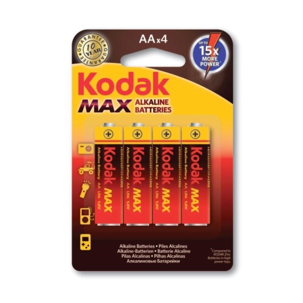 Kodak Kaa-4 Max Alkalin Blister 4 Lü Kalem Pil