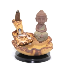 Seramik Buda Şelaleli Geri Akış Tütsülük