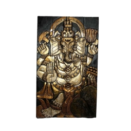 Ahşap Duvara Asmalı Ganesha Figürü No:9