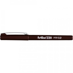 Artline 220 N Süper Fine İnce Keçe Uçlu Yazı Kalemi. Uç 0.2 mm Koyu Kahverengi