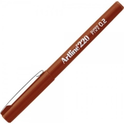Artline : 220N Super Fine Ince Keçe Uçlu Yazı Kalemi : 0,2 mm : Kahverengi