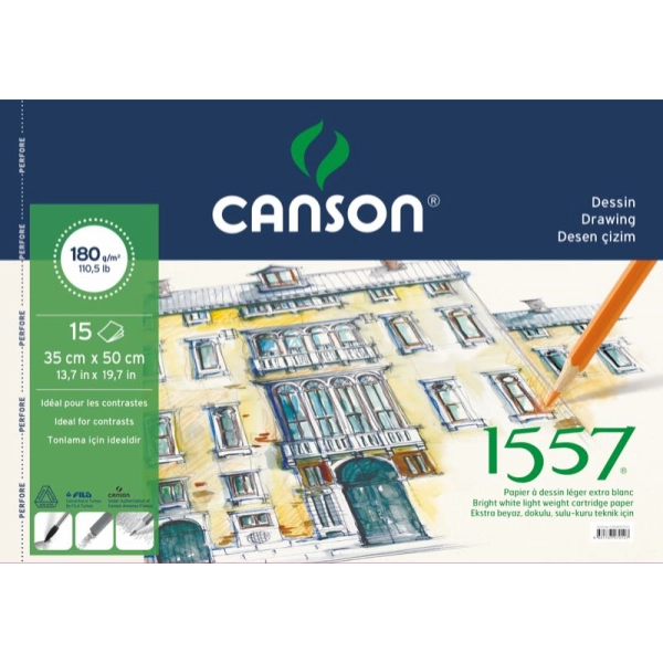 Canson 1557 Resim Ve Çizim Blok 180Gr 35X50 15 Yaprak Resim Defteri