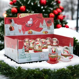 Minik Fincan Tasarımlı Noel Baba Kar Küresi 8 Cm Alk2002