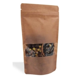 Kraft Pencereli Kilitli Doypack 13*22,5*7 1 adet 250g kapasiteli
