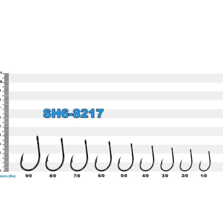 SEA HORSE 8217-SİYAH-2/0-1/0- KARBON-CELİK JİG İĞNESİ  1 PAKET 10 ADET