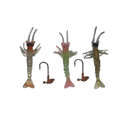 FLADEN 10CM KARİDES SİLİKON 3 LÜ SET İĞNELİ