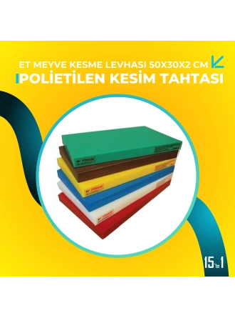 Polietilen Kesim Tahtası Et Meyve Kesme Levhası 50X30X2 Cm