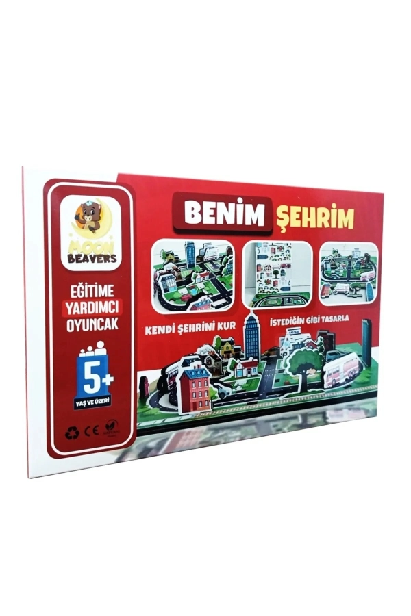 Benim Şehrim Maketi - Ahşap Figür ve Maket - Eğitici Oyuncak (5 Yaş ve Üzeri)