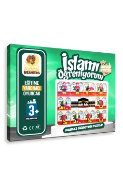 İslamı Öğreniyorum - Namaz Öğreten Ahşap Yapboz - Kız Çocuklar İçin