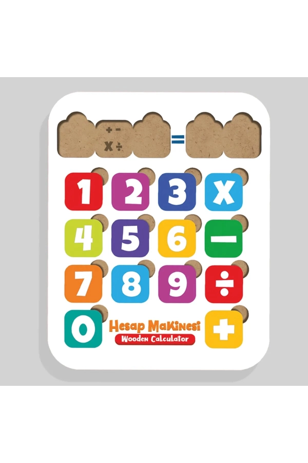 Hesap Makinesi Puzzle - Dört İşlem Ahşap Yapboz - Eğitici Oyuncak